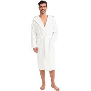 Heren Badjas 100% Katoen - Zachte en Absorberende Badstof - Oeko-Tex Gecertificeerd - Wit - Maat 3XL