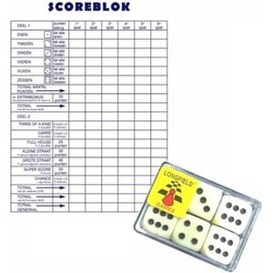 Yahtzee Scoreblokken - 250 vellen met 6 dobbelstenen - Familiespellen en dobbelspelletjes