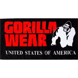 Gorilla Wear Classic Gym Towel - Handdoek - Zwart/Rood