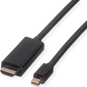 ROLINE Mini DisplayPort Cable, Mini DP-UHDTV, M/M, zwart, 3 m