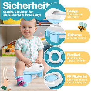 KIDIZ® potje voor kinderen toiletzitting potjestrainer toiletzitting | Zindelijkheidstraining van comfortabel PP-materiaal