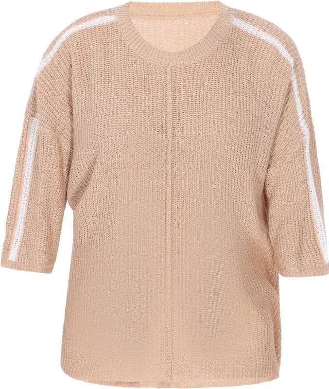 Usha - Comfy - Trui - Nude/Wit - Knitwear