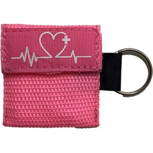 Kiss of Life sleutelhanger met ring | Veilig reanimeren met reanimatiemasker | CPR masker | Roze | 1 stuk