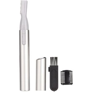 Electric Eyebrow Trimmer - Hoge Precisie Razor voor Gezicht - Lippen - Neus met Inklapbaar Mes - Multifunctioneel Ontwerp - Wasbaar - Zilver