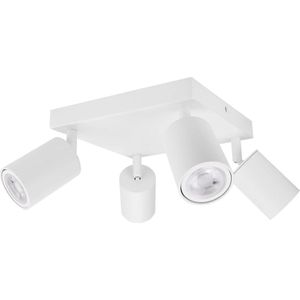 Plafondspot 4 lampen wit GU10 draaibaar - keuken slaapkamer woonkamer - 20 x 20 cm - plafondverlichting