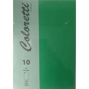 Papier - Donker Groen - Gekleurd - Coloretti - 80gram - 10 vellen - Formaat A4 - 210x297mm - 220701597 110701597 - Rossler Papier