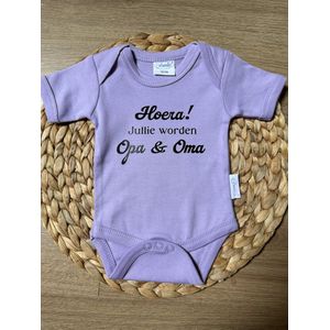 Romper - Jullie worden Opa & Oma - Lila - Maat 62/68 - 100% Katoen