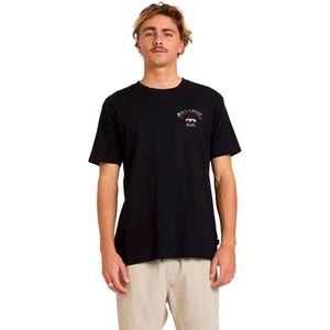 BILLABONG - Shirt - Blauw Geel Koraal Zwart - Ronde Hals - Kwartmouw