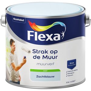 Flexa Strak op de Muur - Watergedragen - Mat - zachtblauw - 2,5 liter