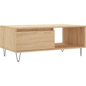 vidaXL Salontafel - Sonoma Eiken - 90x50x36,5 cm Salontafel - Bijzettafel - Houten Salontafel - Sonomapine - Modern Design