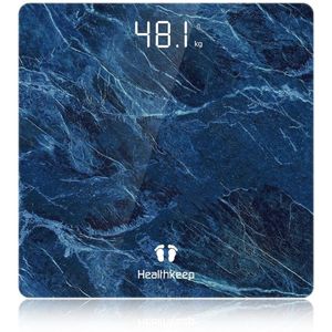 Digitale Personenweegschaal met Hoge Precisie en LED-Display - Slank Ontwerp, Max. 180 kg/400 lb - Marmerblauw