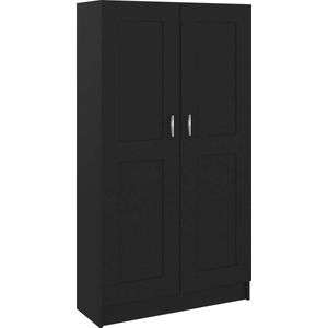 vidaXL - Boekenkast - 82,5x30,5x150 - cm - bewerkt - hout - zwart