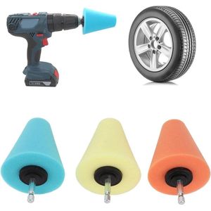 Auto Buffers en Polijstmachine Boor Polijsten Spons Pads - Conische Spons Polijst- en Polijstkegel - Automotive Auto Wielnaaf Onderhoud - Polijstschijf Schuimpad Spons Polijstwiel Tool .