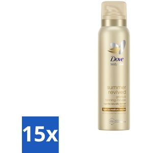 15 x Dove Body Love Zelfbruinende Mousse - Summer Revived - Light-Medium - 150 ml - Stralende Huid - Natuurlijke Bruining