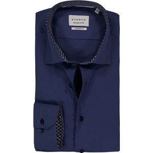 ETERNA - Modern Fit - Overhemd - Middenblauw - Strijkvrij