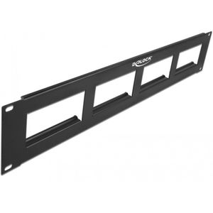 Delock - Eenvoudig 45 - Patch Panel - Zwart - 4 x 90,5 x 45,2 mm, 2U, Metaal