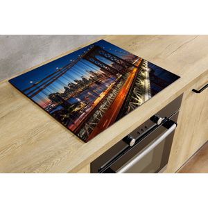Inductiebeschermer - Brooklyn Bridge - 80x50 cm - Inductiebeschermer - Inductie Afdekplaat Kookplaat - Inductie Mat - Anti-Slip - Keuken Decoratie - Keuken Accessoires