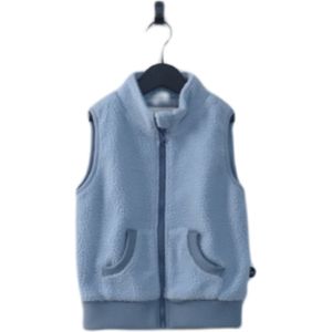 Ducksday - fleece bodywarmer voor kinderen - teddy sherpa - unisex - Lichtblauw - maat 134/140