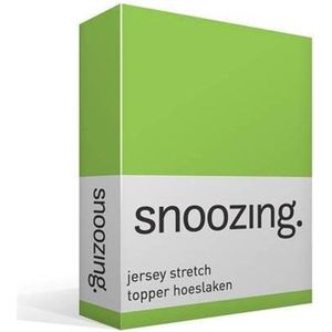 Snoozing Jersey Stretch - Topper - Hoeslaken - Tweepersoons - 140/150x200/220 cm - Lime