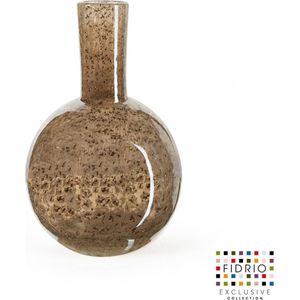Design vaas Globe small - Fidrio Bronze - glas, mondgeblazen - hoogte 20 cm