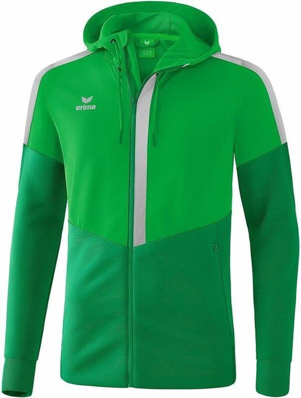Erima Squad Trainingsjack Met Capuchon Fern Green-Smaragd-Zilver Grijs