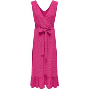 Jacqueline de Yong Jurk Jdycarla Cathinka S/l Midi Dress Jr 15321034 Fuchsia Purple Dames Maat - M