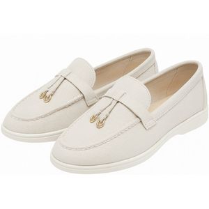 Loafers van Suède - Dames – Comfortabele Instappers met Zachte Zool – Beige - Maat 41