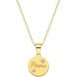 Lucardi Dames Stalen goldplated ketting mama - Ketting - Staal - Goudkleurig - 47 cm