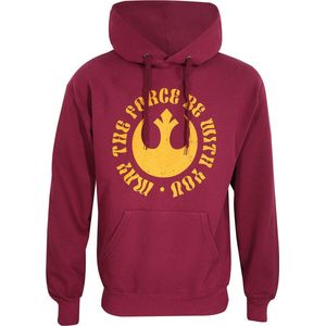Uniseks Hoodie Star Wars May The Force Be With You Bordeaux - L