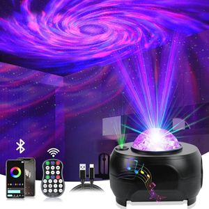 Sterrenprojector met 360° Rotatie en App Controle - 28 Lichteffecten en 7 Kleuren, 3D Galaxy Projectorlamp met Bluetooth Luidspreker