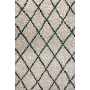 Aledin Carpets Nassau - Hoogpolig - Vloerkleed - 160x230 cm - Groen - Wit - Shaggy - Tapijten woonkamer