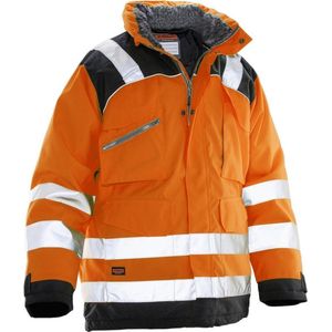 Jobman - 1236 Winterparka Star Kl3 - Oranje/Zwart - Gewatteerde Parka