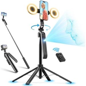 Facetracking tripod - Vlogger en livestreaming - Uitschuifbaar AI Volgstatief - met LED Ringlicht - en Afstandsbediening - Gesture control