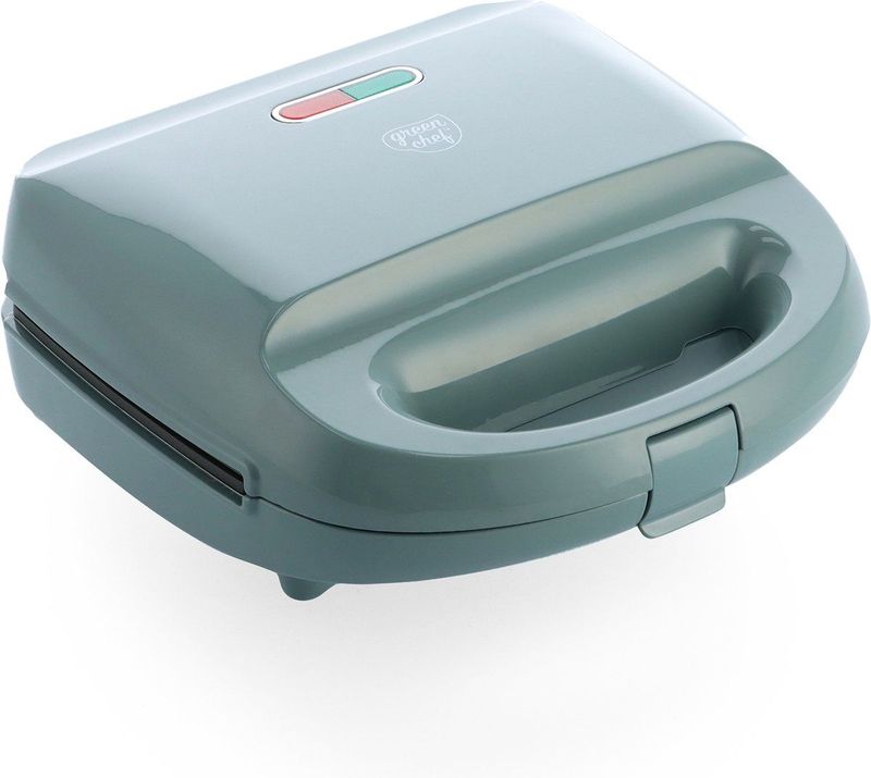GreenChef - 3-in-1 Panini, wafel en croque machine - verwisselbare platen - blauwgrijs - PFAS-vrij