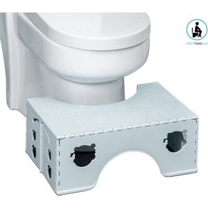 ZOZO ToiletSquat® - WC krukje - Pottyopstapje - Opstapkrukje - Squatty WC kruk - Opvouwbaar - Grijs - Anti-slip - 40X30X18CM