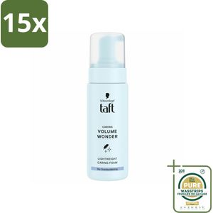 15 x Taft - Caring Volume Wonder - Lightweight Foam - Lichtgewicht lift - 150 ml - Grootverpakking - Haarpoeder - Volumepoeder - Lichtgewicht Lift - Fijn Haar - Dun Haar
