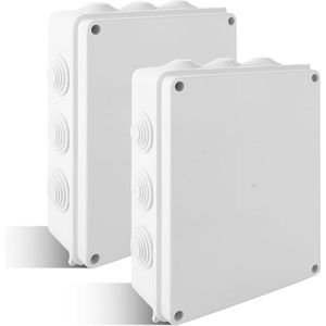 2 Stuks Waterdichte Verdeeldoos 255 x 200 x 80 mm - Opbouw Aansluitdoos