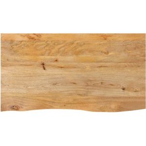 vidaXL Tafelblad - Natuurlijke Rand - Mangohout - 100x60 cm Tafelblad - Mangohout - Naturel - Vintage - Design