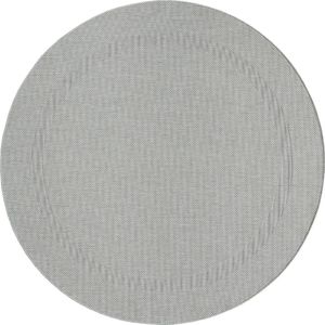 Lara Plat geweven rond tapijt grijs 120 cm - UV en weerbestendig - 100% polypropyleen - voor binnen en buiten