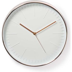 Wandkloks-sDiameter: 300 mms-sKunststofs-sRosé Goud / Wit