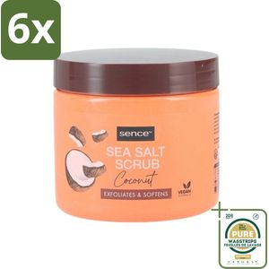 Sence - Coconut - Bodyscrub - Verzorgend - 500 g - Voordeelverpakking - 6 stuks - Exfolieermiddel - Gezichts Scrub