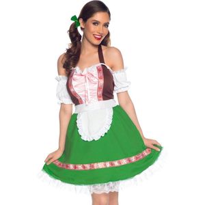 Wonderland - Boeren Tirol & Oktoberfest Kostuum - Diana Dartele Duitse Dirndl Oktoberfest - Vrouw - Groen - Large - Bierfeest - Verkleedkleding