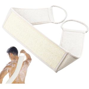 Allecto Plus - Loofah Badriem voor Rug Scrub Massage - Natuurlijke Luffa - Dubbelzijdige Schuurriem - Mannen Vrouwen