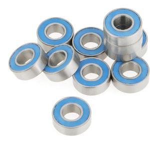 Allecto Plus - Kogellagers Set 25 Stuks 5x11x4mm Blauw, Metalen Rubber Afgedicht voor Werktuigmachine en Elektronische Apparatuur