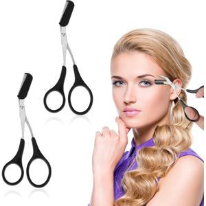 Roestvrij stalen wenkbrauwschaar set voor vrouwen - Wenkbrauwtrimmer en kam voor nauwkeurig vormgeven