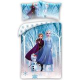 Disney Frozen Dekbedovertrek, Winterland - Eenpersoons - 140 x 200 cm - Katoen