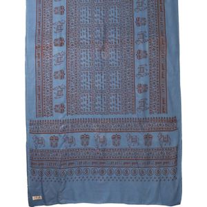 Meditatie omslagdoek met mantra Maha, XL, 220 x 106 cm, Denim blauw