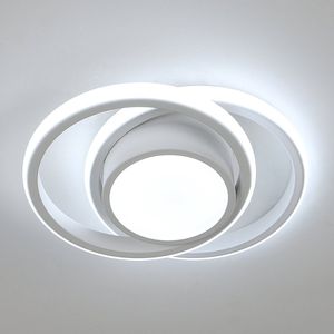 Delaveek-Dubbele cirkel LED Aluminium Plafondlamp- 32W- Wit 6500K- Chassis 12cm -Wit