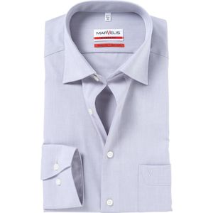 MARVELIS modern fit overhemd - grijs - Strijkvrij - Boordmaat: 38