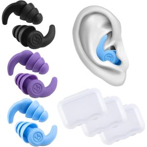 Allecto plus - Herbruikbare zwemoordopjes, 3 paar zachte siliconen waterdichte oordopjes met ruisonderdrukking voor zwemmen, surfen en kajakken (tieners/volwassenen, blauw)